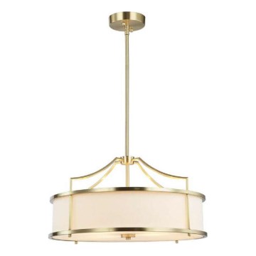 Open Design OR80896 - Żyrandol na pręcie STANZA 4xE27/15W/230V śr. 55 cm mosiężny/biały