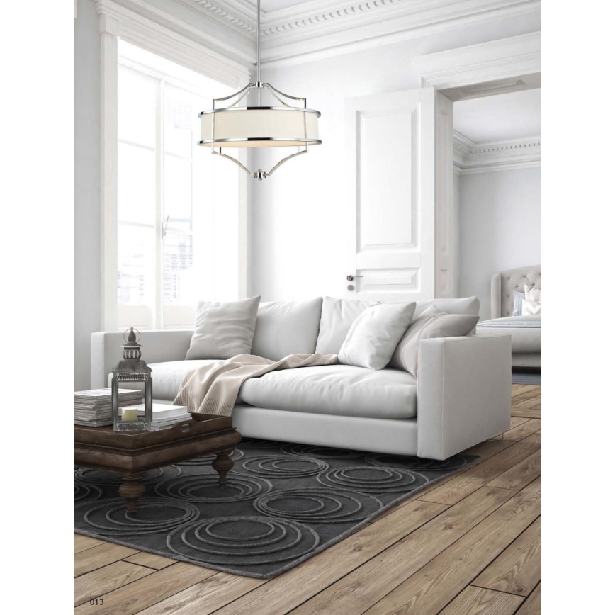 Open Design OR80919 - Żyrandol na rurze STESSO 4xE27/15W/230V śr. 55 cm chrom błyszczący/biały