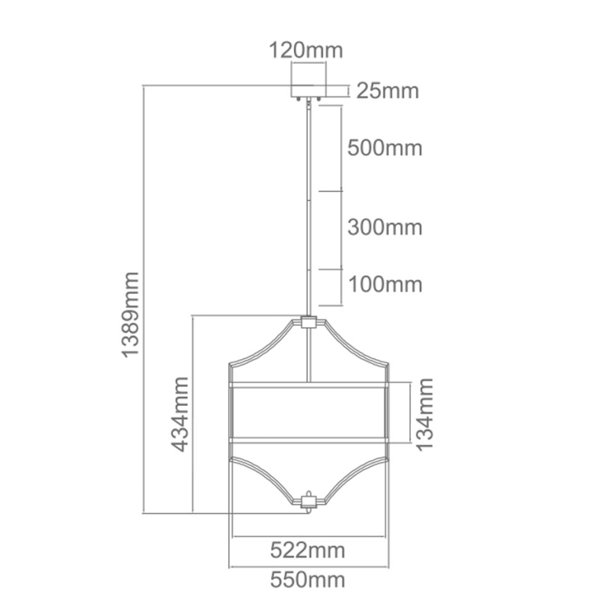 Open Design OR80933 - Żyrandol na pręcie STESSO 4xE27/15W/230V śr. 55 cm mosiądz/biały