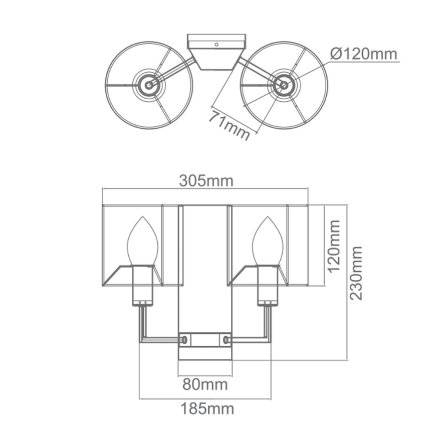 Open Design OR81497 - Kinkiet CASA 2xE14/12W/230V błyszczący chrom/kremowy