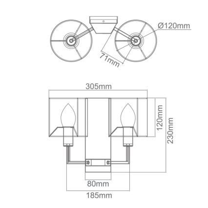 Open Design OR81503 - Lampa ścienna CASA 2xE14/12W/230V mosiądz/kremowa