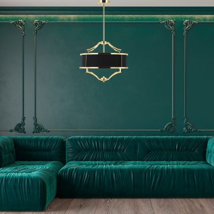 Open Design OR84153 - Żyrandol na pręcie STESSO 4xE27/15W/230V śr. 42 cm złoty/czarny