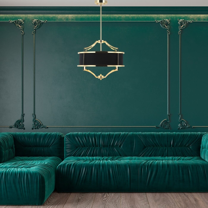 Open Design OR84160 - Żyrandol na pręcie STESSO 4xE27/15W/230V Ø 55 cm złoty/czarny