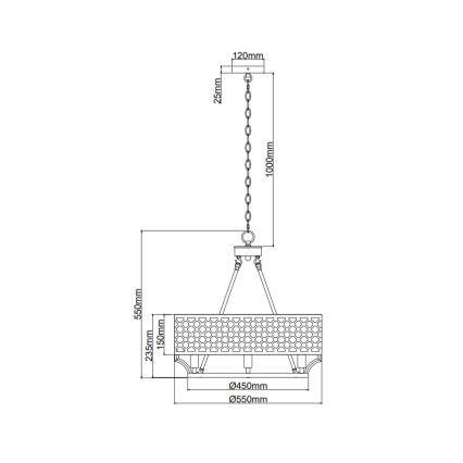 Open Design OR84382 - Żyrandol na łańcuchu VERNO 6xE14/12W/230V śr. 55 cm mosiądz