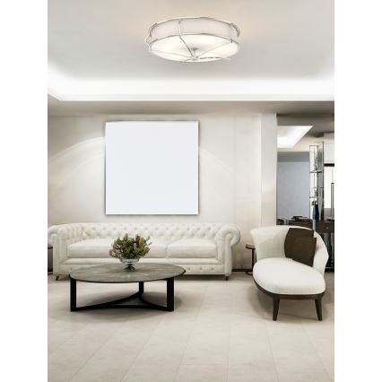 Open Design OR84429 - Lampa sufitowa STESSO 6xE27/12W/230V śr. 85 cm chrom błyszczący/biały
