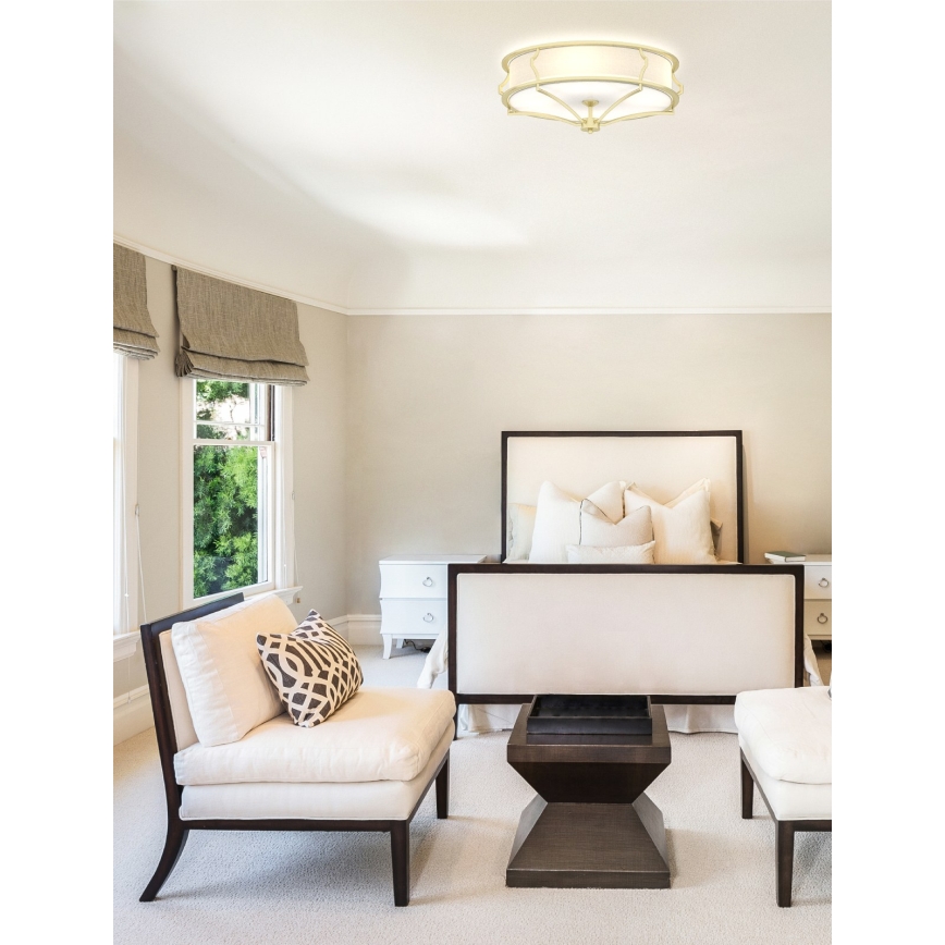 Open Design OR84436 - Lampa sufitowa STESSO 4xE27/12W/230V średnica 65 cm mosiądz/biały