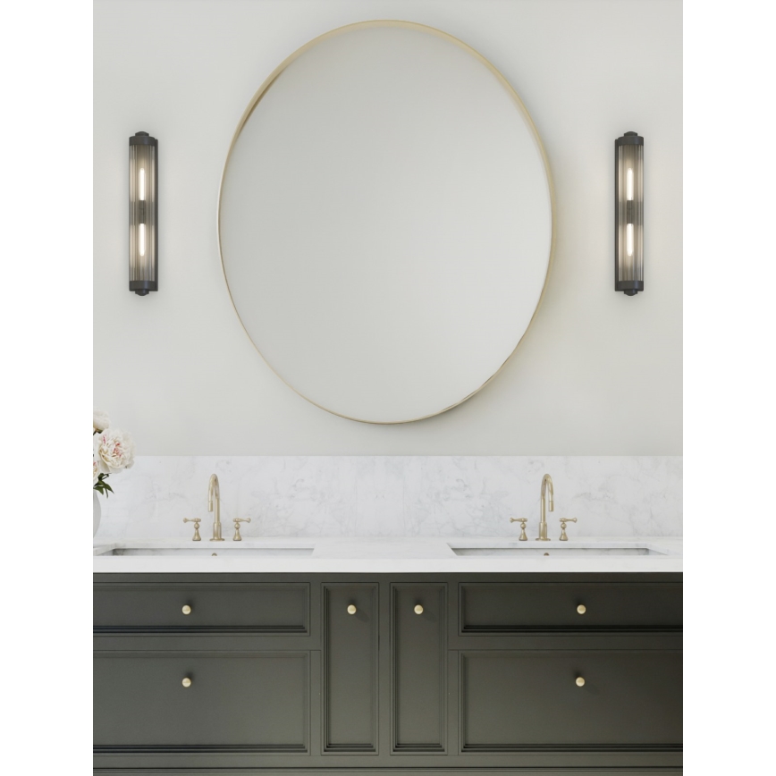 Open Design OR84498 - Kinkiet łazienkowy FUMI 2xG9/8W/230V IP44 czarny