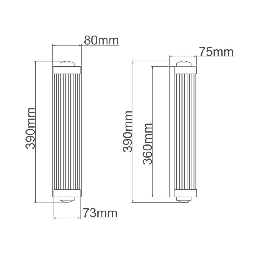 Open Design OR84498 - Kinkiet łazienkowy FUMI 2xG9/8W/230V IP44 czarny