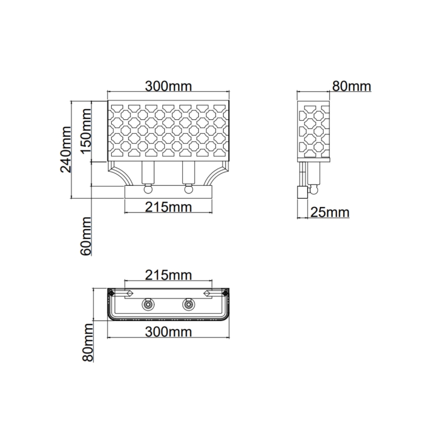 Open Design OR84603 - Kinkiet VERNO 2xE14/12W/230V mosiężny