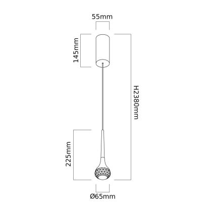 Open Design OR84795 - Lampa wisząca LED na przewodzie CRIMA LED/7W/230V czarna