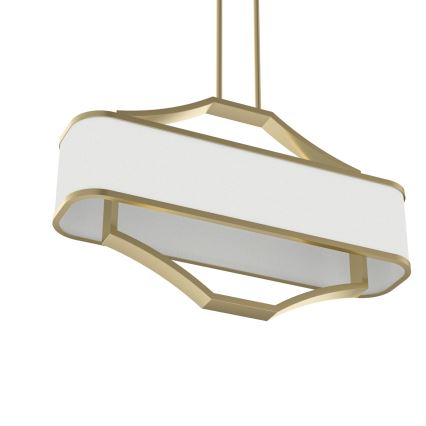 Open Design OR84856 - Żyrandol na pręcie GERDO OVALE 6xE14/12W/230V mosiądz/biały