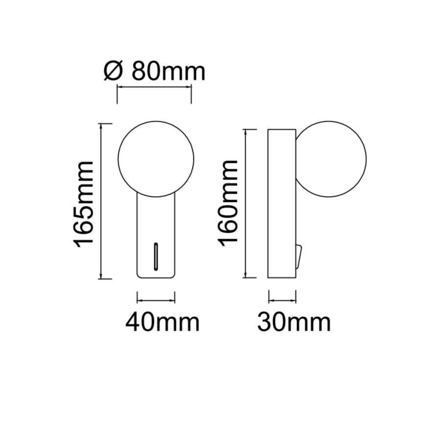 Open Design OR85525 - Kinkiet łazienkowy BOLETTA 1xG9/8W/230V IP44 chrom błyszczący