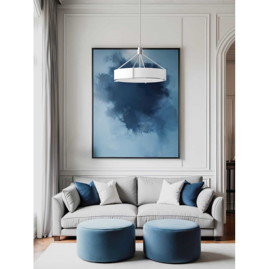 Open Design OR85624 - Żyrandol na pręcie DORETTO 4xE27/15W/230V śr. 50 cm matowy chrom/biały