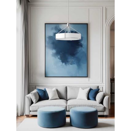 Open Design OR85655 - Żyrandol na pręcie DORETTO 6xE27/15W/230V śr. 70 cm matowy chrom/biały