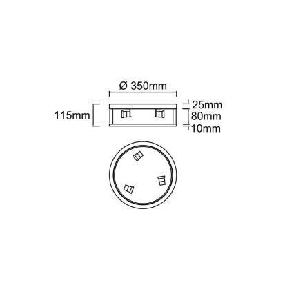 Open Design OR85778 - Lampa sufitowa SANDRO 3xE14/12W/230V śr. 35 cm mosiądz