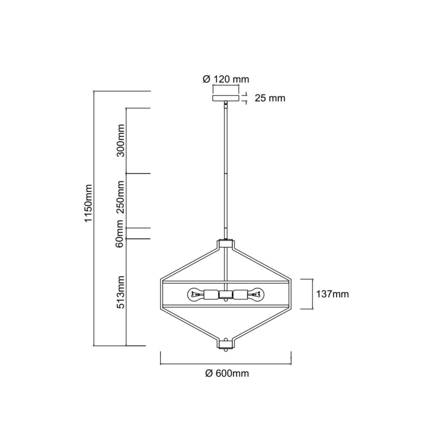 Open Design OR85846 - Żyrandol na pręcie ZUNDO 4xE27/15W/230V brązowy/beżowy