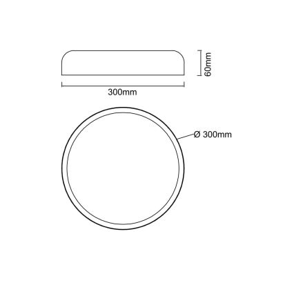 Open Design OR85952 - Oprawa sufitowa LED CEDRONE LED/25W/230V 3000/4500/6500K śr. 30 cm czarna