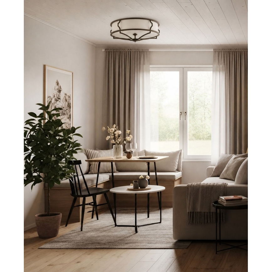 Open Design OR86614 - Lampa sufitowa STESSO 6xE27/12W/230V śr. 85 cm brązowa