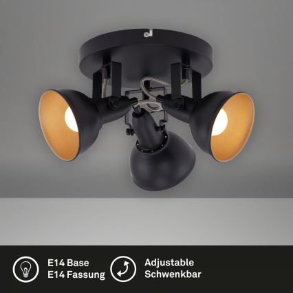 Oprawa punktowa 3xE14/40W/230V czarna