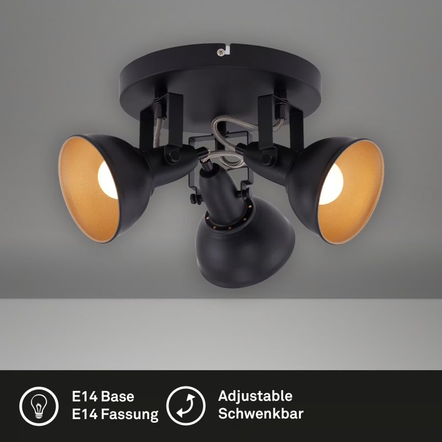 Oprawa punktowa 3xE14/40W/230V czarna