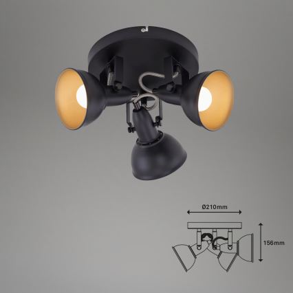 Oprawa punktowa 3xE14/40W/230V czarna