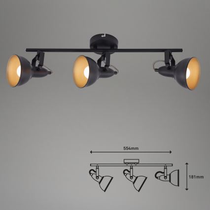 Oprawa punktowa 3xE14/40W/230V czarna