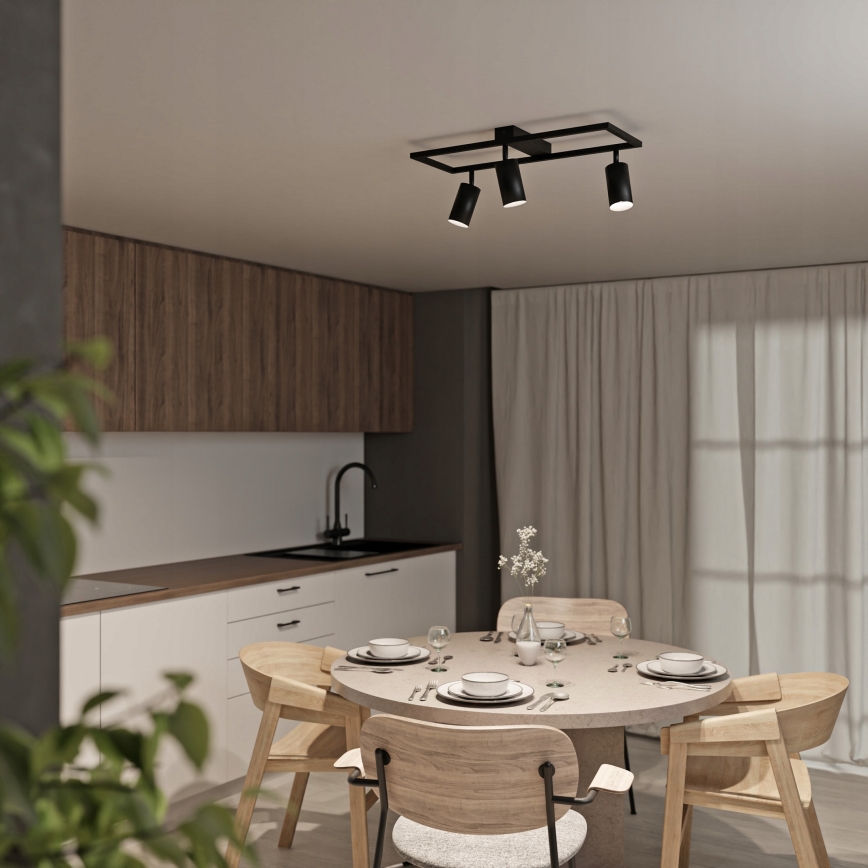 Oprawa punktowa 3xGU10/30W/230V czarna