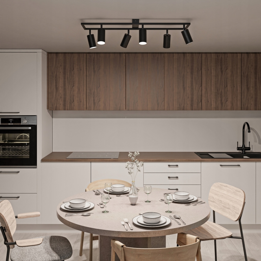 Oprawa punktowa 6xGU10/30W/230V czarna