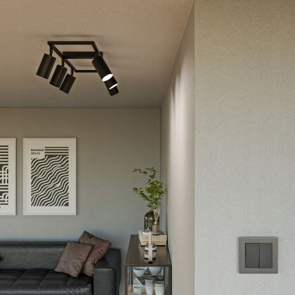 Oprawa punktowa 6xGU10/30W/230V czarna