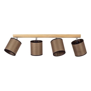 Oprawa punktowa BENITA 4xE27/25W/230V brąz/dąb