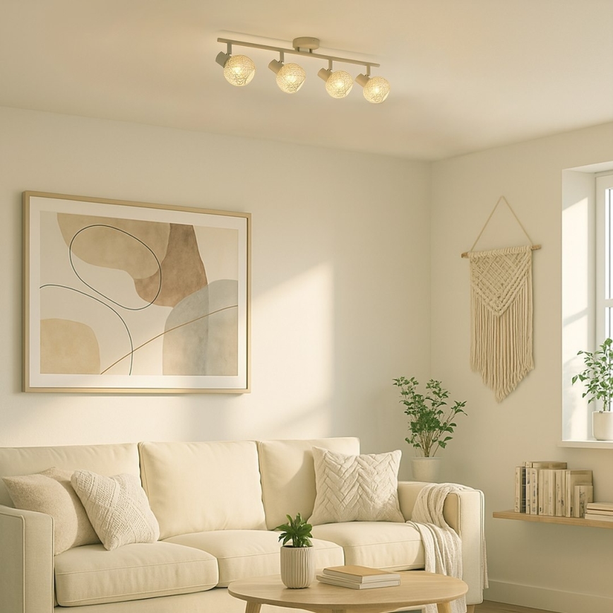 Oprawa punktowa DEX 4xE14/10W/230V beżowa/kremowa