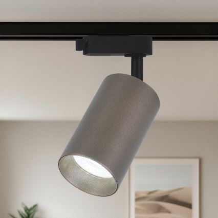 Oprawa punktowa do jednofazowego systemu szynowego PIPE 1xGU10/10W/230V, brązowa