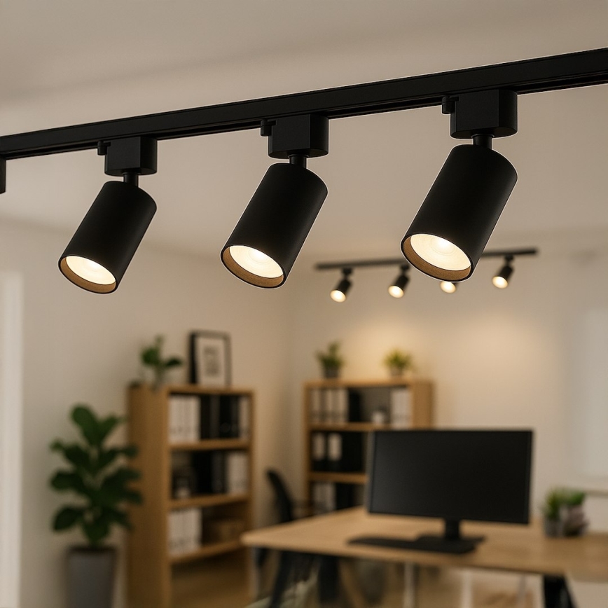 Oprawa punktowa do jednofazowego systemu szynowego TIGER 1xGU10/10W/230V czarna