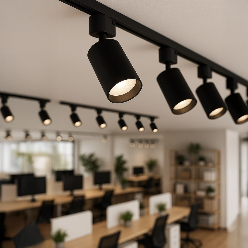 Oprawa punktowa do jednofazowego systemu szynowego TIGER 1xGU10/10W/230V czarna