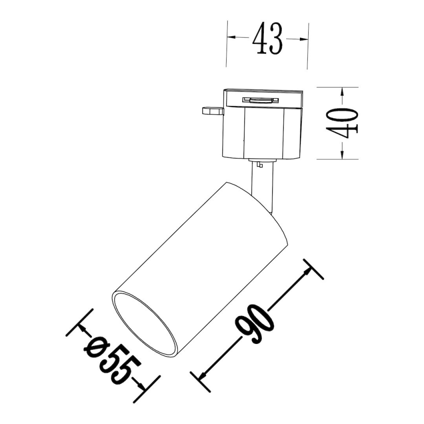 Oprawa punktowa do jednofazowego systemu szynowego TIGER 1xGU10/10W/230V czarna