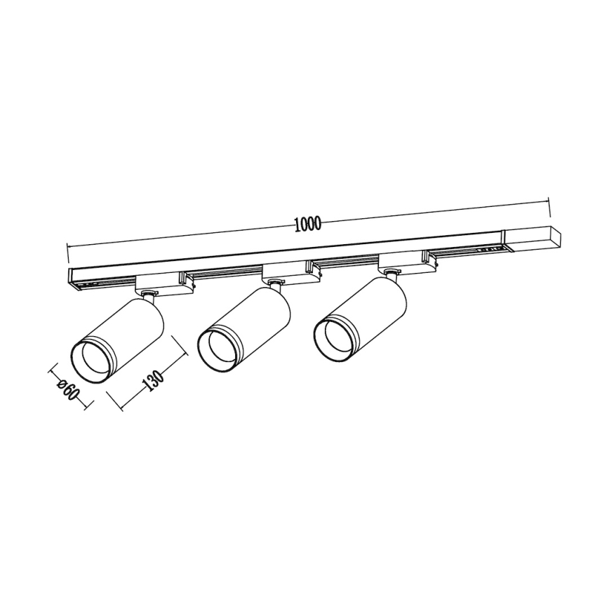 Oprawa punktowa do systemu szynowego PIPE 3xGU10/10W/230V biała