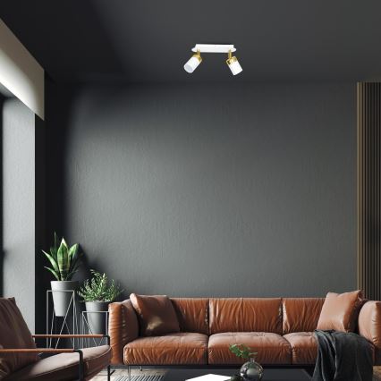 Oprawa punktowa JOKER 2xGU10/25W/230V biała/złota