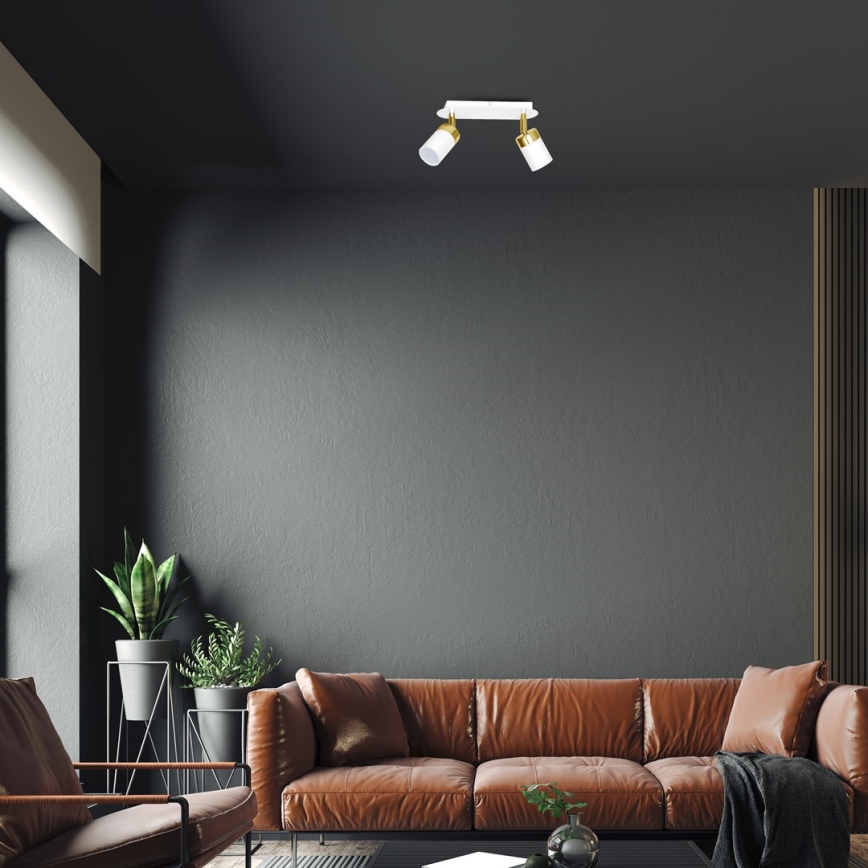 Oprawa punktowa JOKER 2xGU10/25W/230V biała/złota