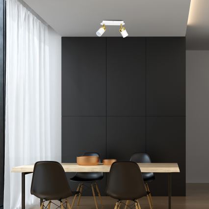 Oprawa punktowa JOKER 2xGU10/25W/230V biała/złota