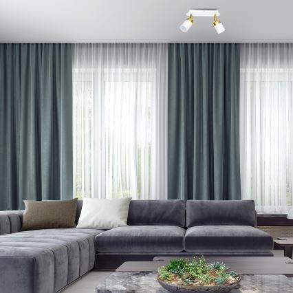 Oprawa punktowa JOKER 2xGU10/25W/230V biała/złota