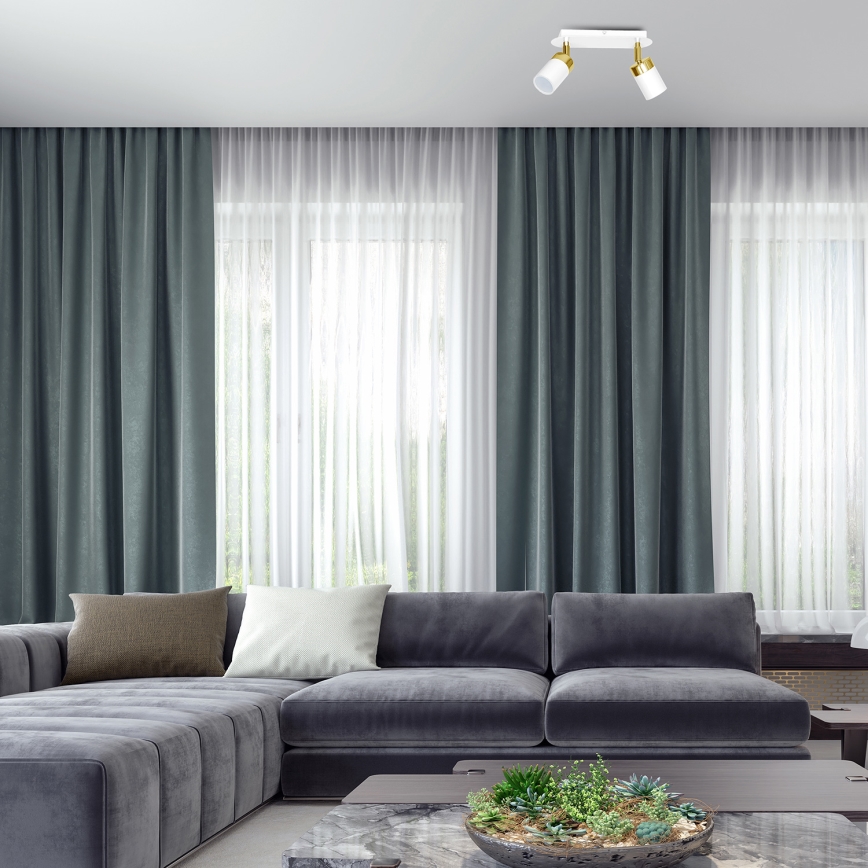 Oprawa punktowa JOKER 2xGU10/25W/230V biała/złota