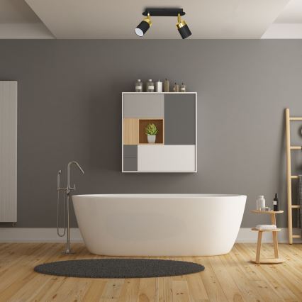 Oprawa punktowa JOKER 2xGU10/25W/230V czarna/złota