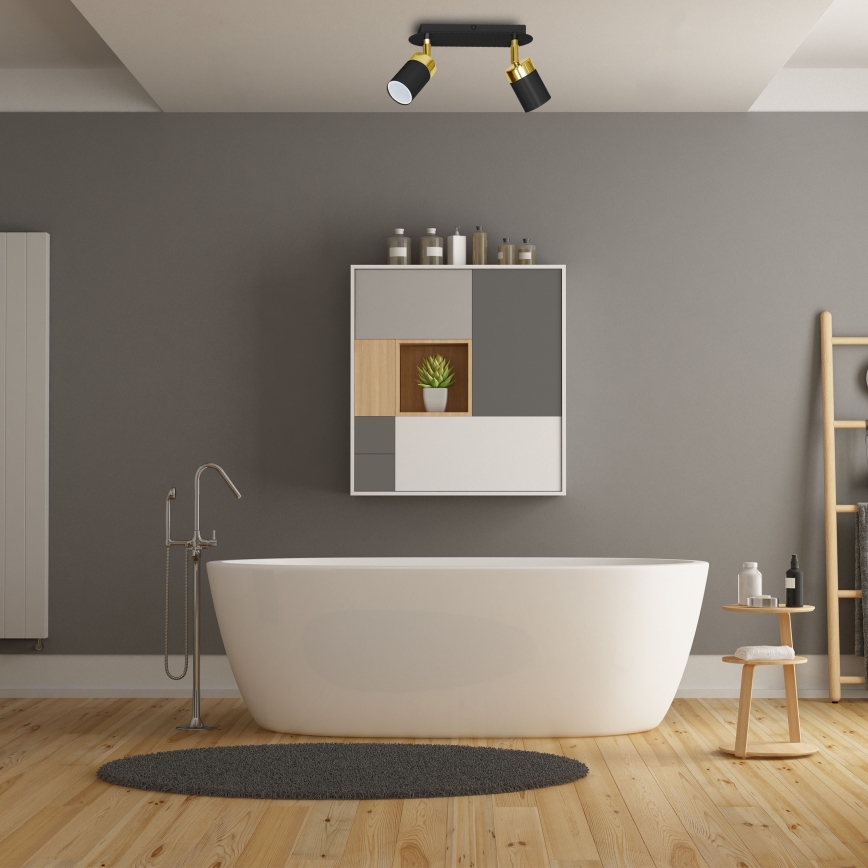 Oprawa punktowa JOKER 2xGU10/25W/230V czarna/złota