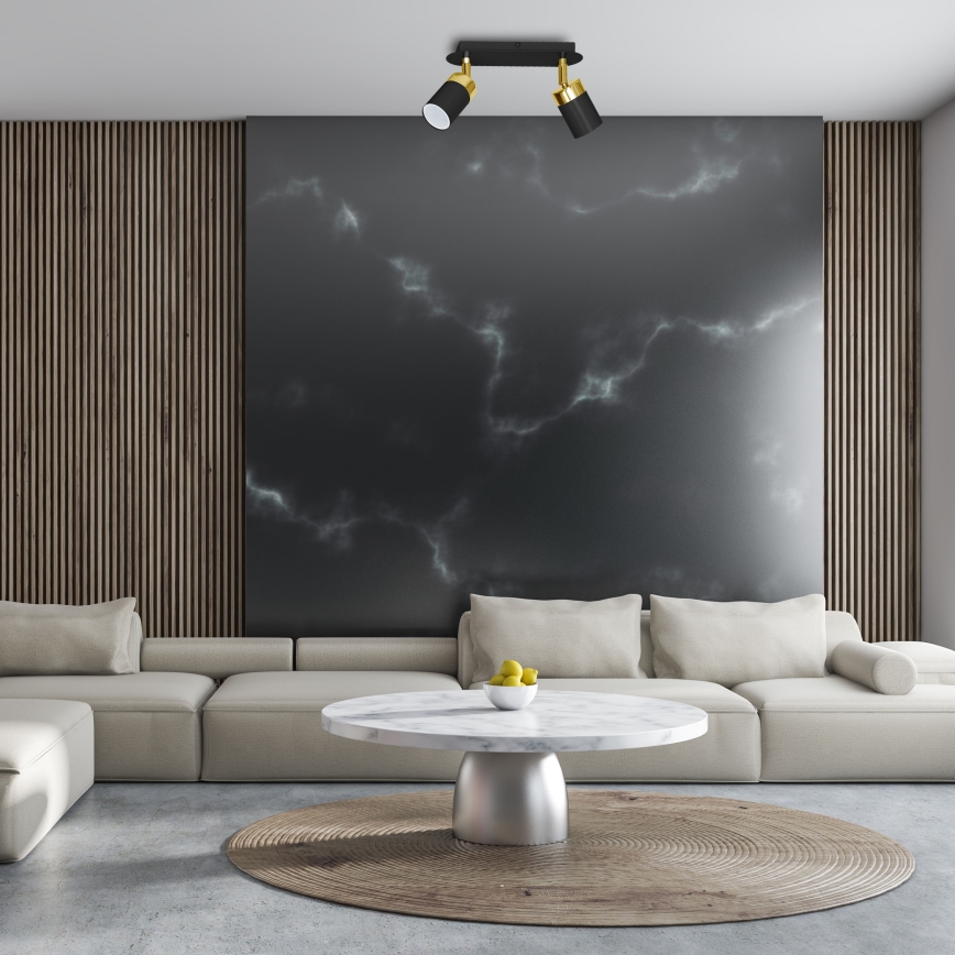 Oprawa punktowa JOKER 2xGU10/25W/230V czarna/złota