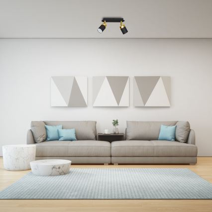 Oprawa punktowa JOKER 2xGU10/25W/230V czarna/złota