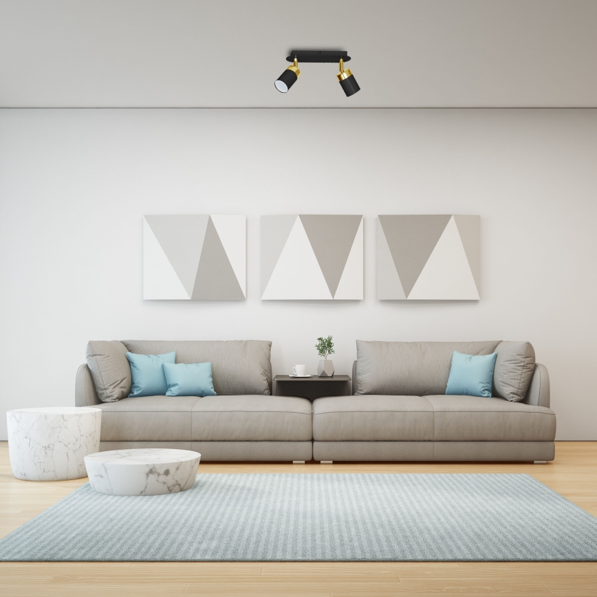 Oprawa punktowa JOKER 2xGU10/25W/230V czarna/złota