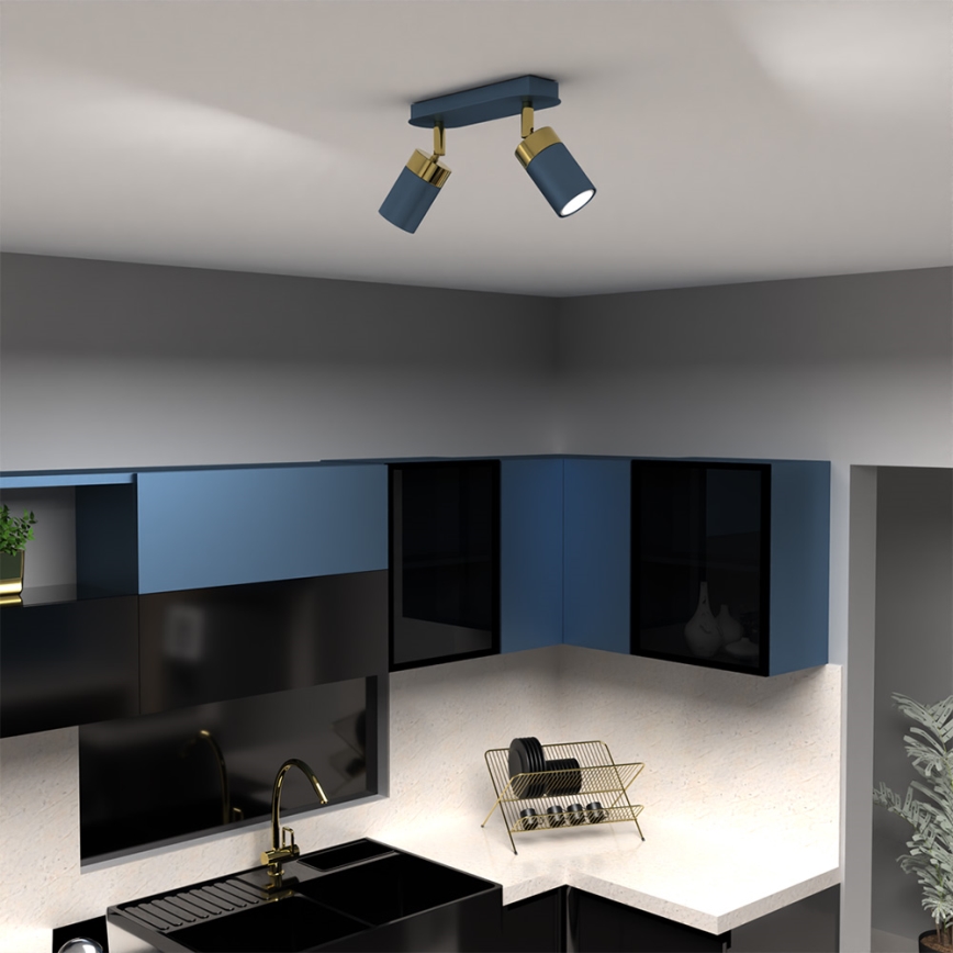 Oprawa punktowa JOKER 2xGU10/25W/230V niebiesko-złota