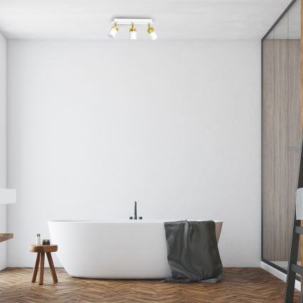 Oprawa punktowa JOKER 3xGU10/25W/230V biała/złota