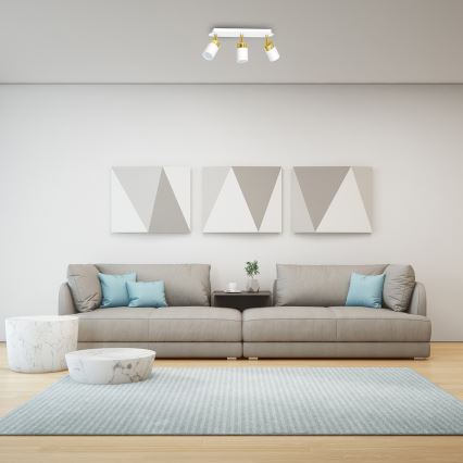 Oprawa punktowa JOKER 3xGU10/25W/230V biała/złota