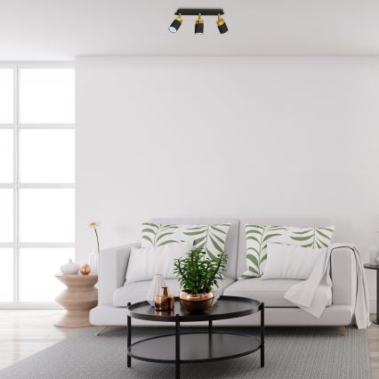 Oprawa punktowa JOKER 3xGU10/25W/230V czarna/złota